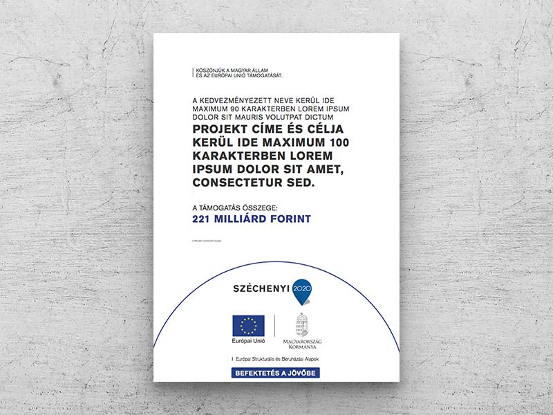 Széchenyi 2020 Projekttafeln